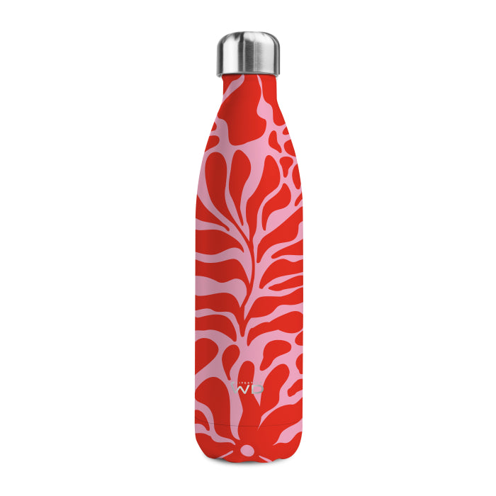 Bottiglia termica in acciaio inox. Decoro TROPICALE.
