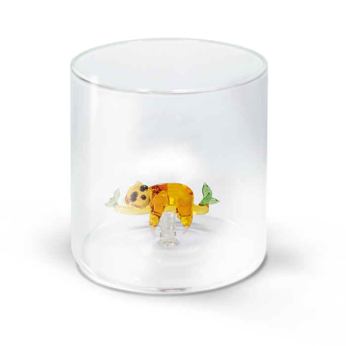Bicchiere in vetro borosilicato 250 ml. Decoro BRADIPO.