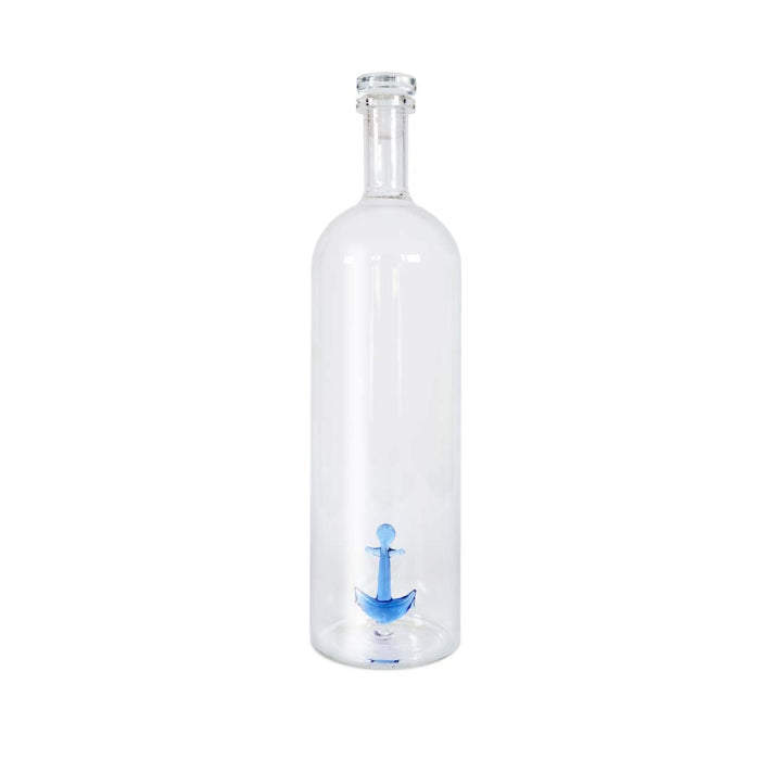 Bottiglia in vetro borosilicato con tappo 1,2 L. Decoro ANCORA.