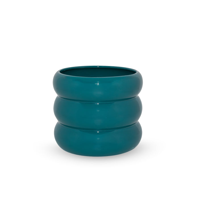 Vaso in terracotta. Colore PETROLIO.