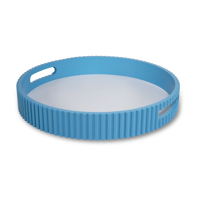 Vassoio Ø 30 cm in MDF. Colore AZZURRO.