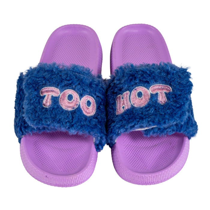 Ciabatte con strap. Decoro TOO HOT. Taglia M/L.
