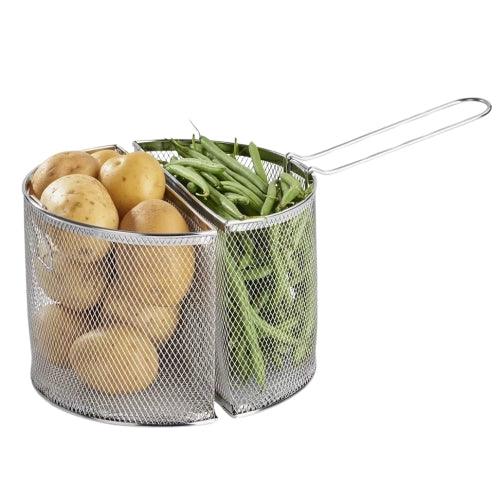 COPPIA CESTELLI SPICCHIO RETE INOX CUOCIPASTA CM.22