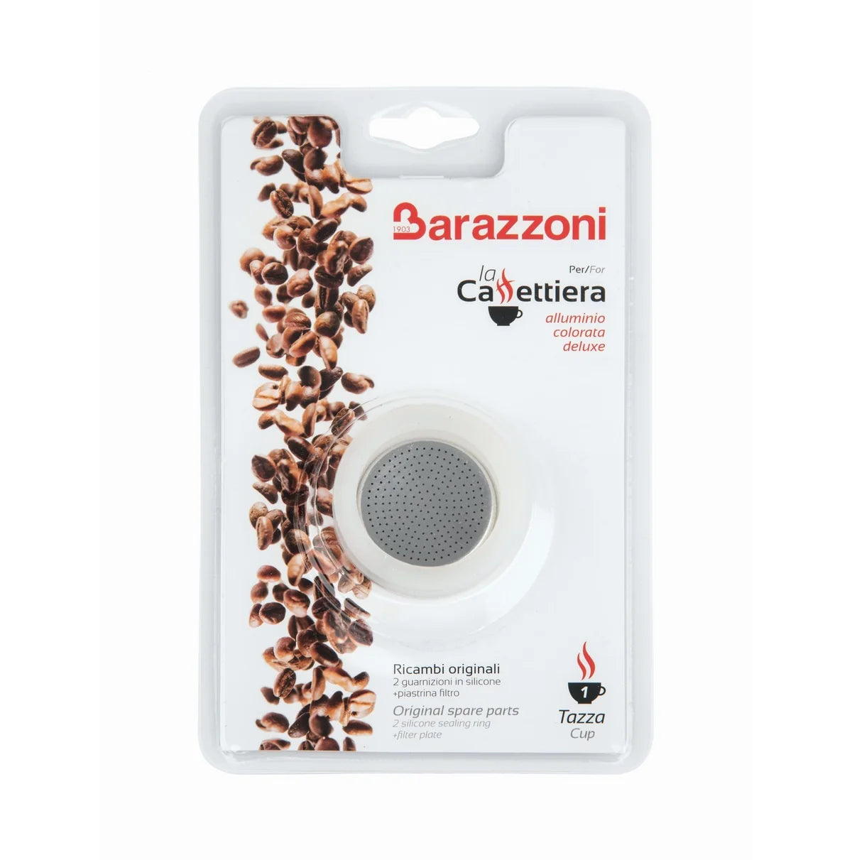 2 guarnizioni + 1 filtro caffettiera alluminio Ricambi Tazze: 2