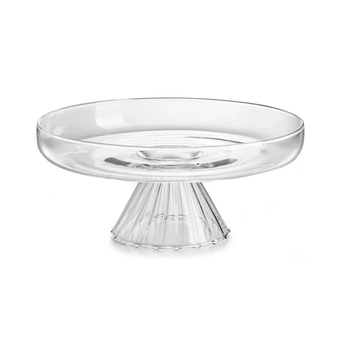Luce alzata in vetro borosilicato trasparente Ø 22 cm H 9,5 cm