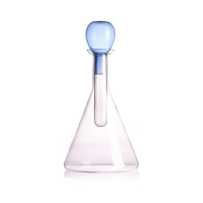 Chemical bottiglia in vetro borosilicato rosa/grigio/blu H 31 cm