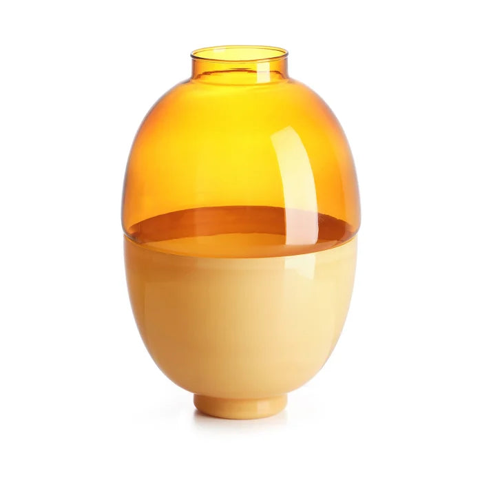 Scarlet vaso contenitore in vetro borosilicato bicolore ambra latte/ambra