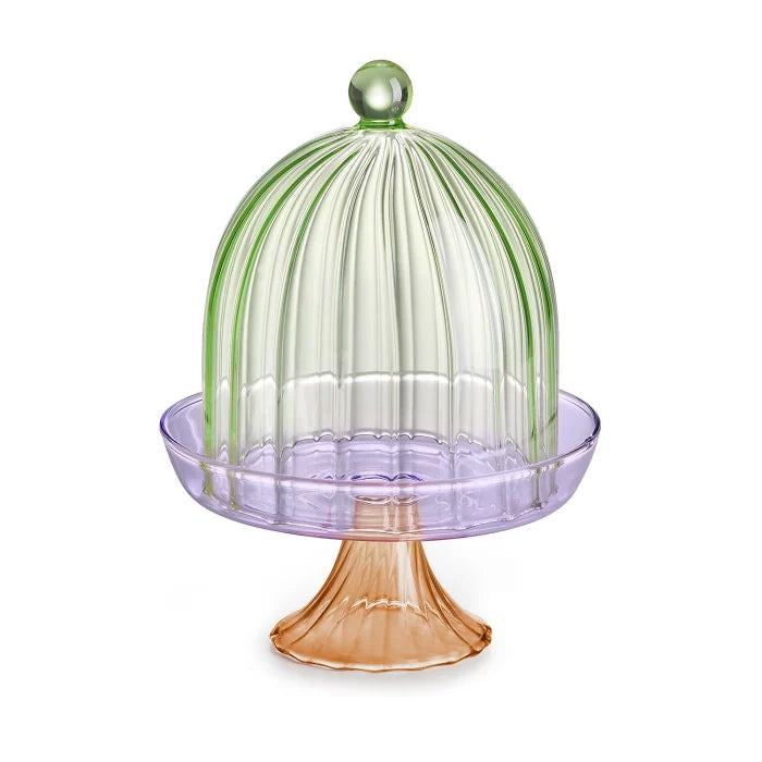 Sahara alzata con campana in vetro borosilicato H 15 cm Ø 1