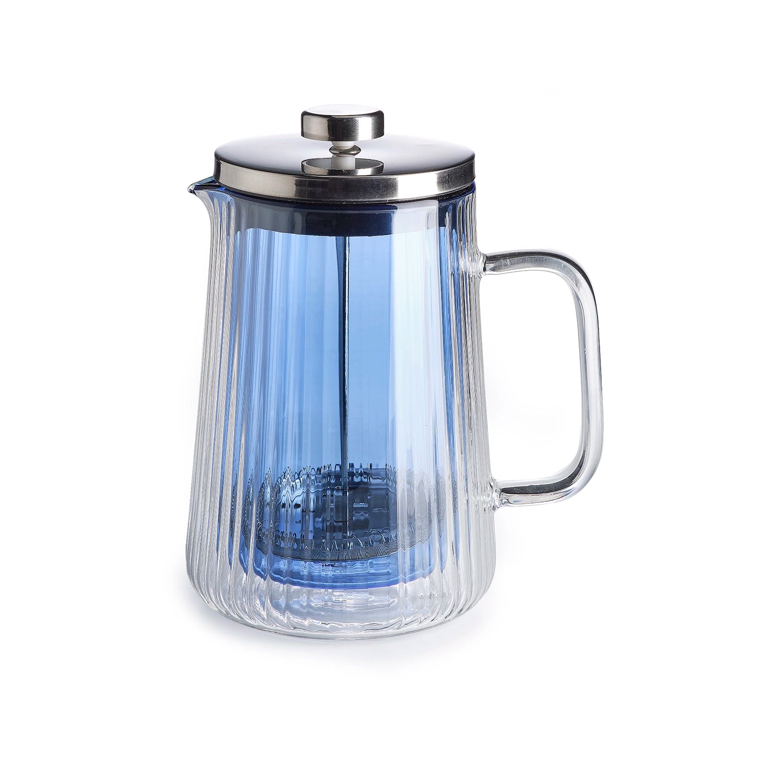 Narciso pressofiltro plissé in vetro borosilicato con coperchio in acciaio
