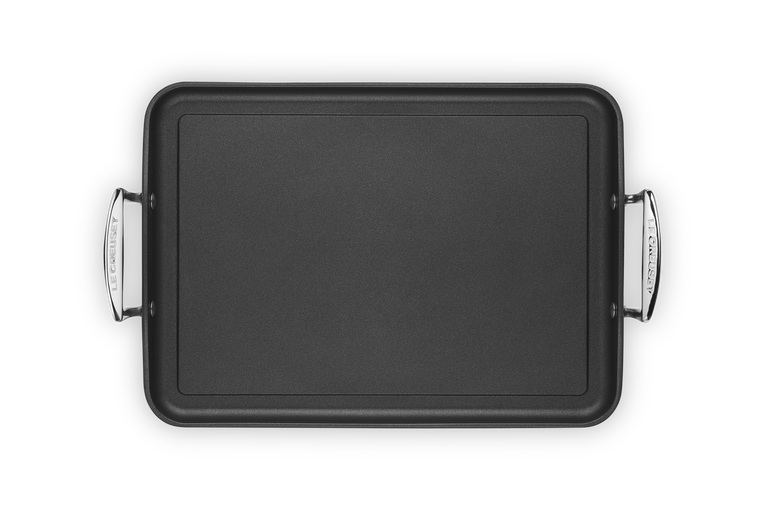 Grill grande liscio in alluminio antiaderente 35 cm