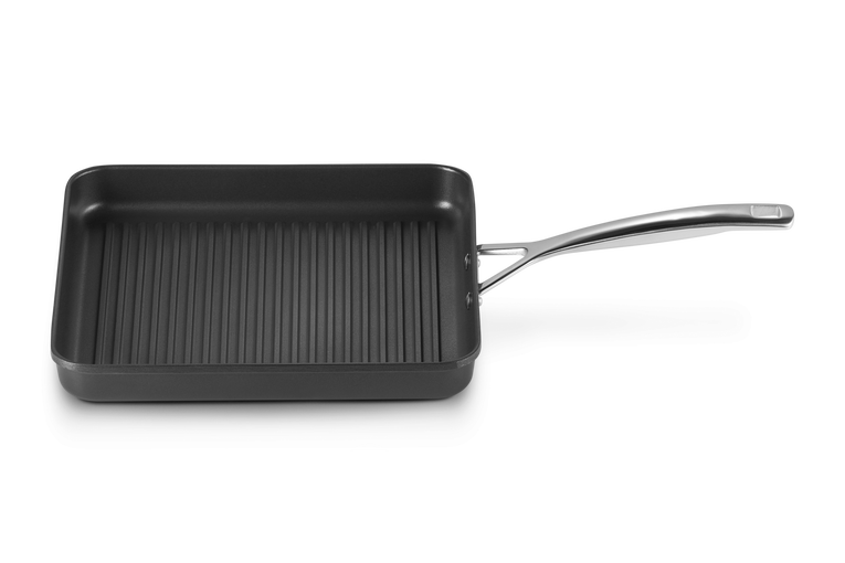 Grill quadrato con manico in alluminio antiaderente 28 cm