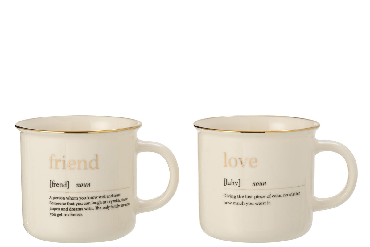 JOLIPA - Tazza Messaggio Love Friend Ceramica Oro - 22845