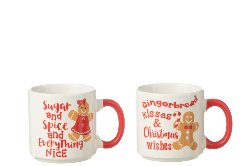 JOLIPA - Scatola 2 Tazze Mug Scatola Regalo Ceramica Rosso - 48858