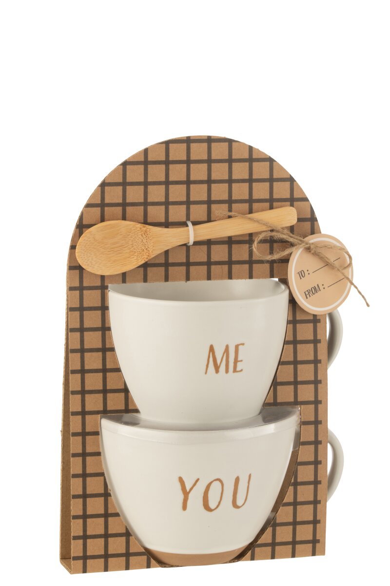 JOLIPA - Scatola 2 Tazze Ceramica Bianco - 48867