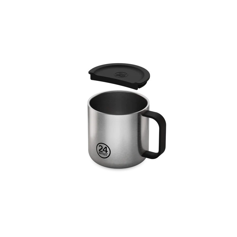 24 bottles - Casa Mug Brushed Steel 340 ml - 002458