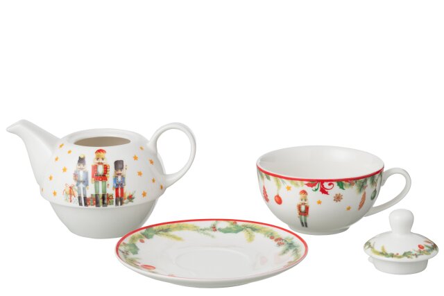 JOLIPA - Teiera Schiaccianoci  Ceramica Bianco -49322
