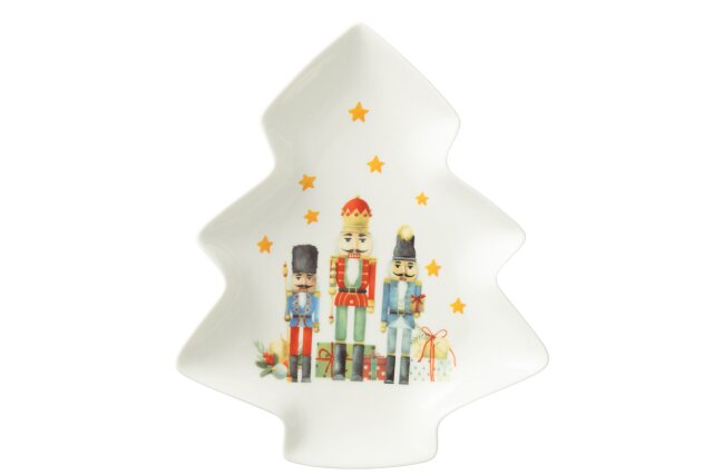 JOLIPA - Piatto albero schiaccianoci ceramica bianco - 49327