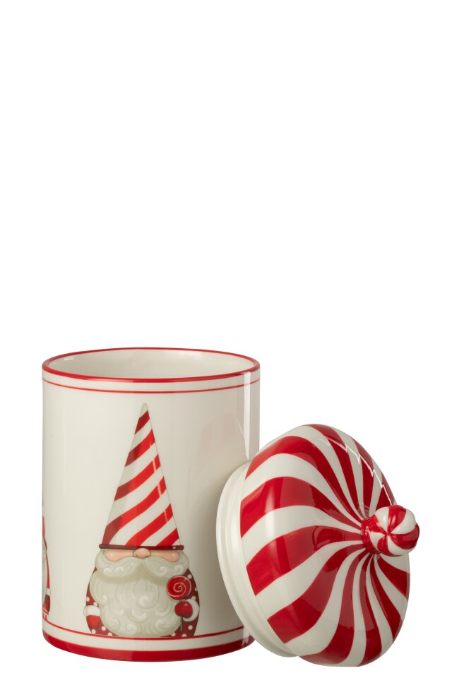 JOLIPA - Vaso Decorativo Babbo Natale Dolomite Rosso Natale/Bianco - 55670