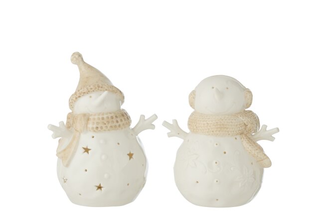 JOLIPA - Pupazzi Di Neve Led Stars Argilla Bianco/Beige Large - 59701