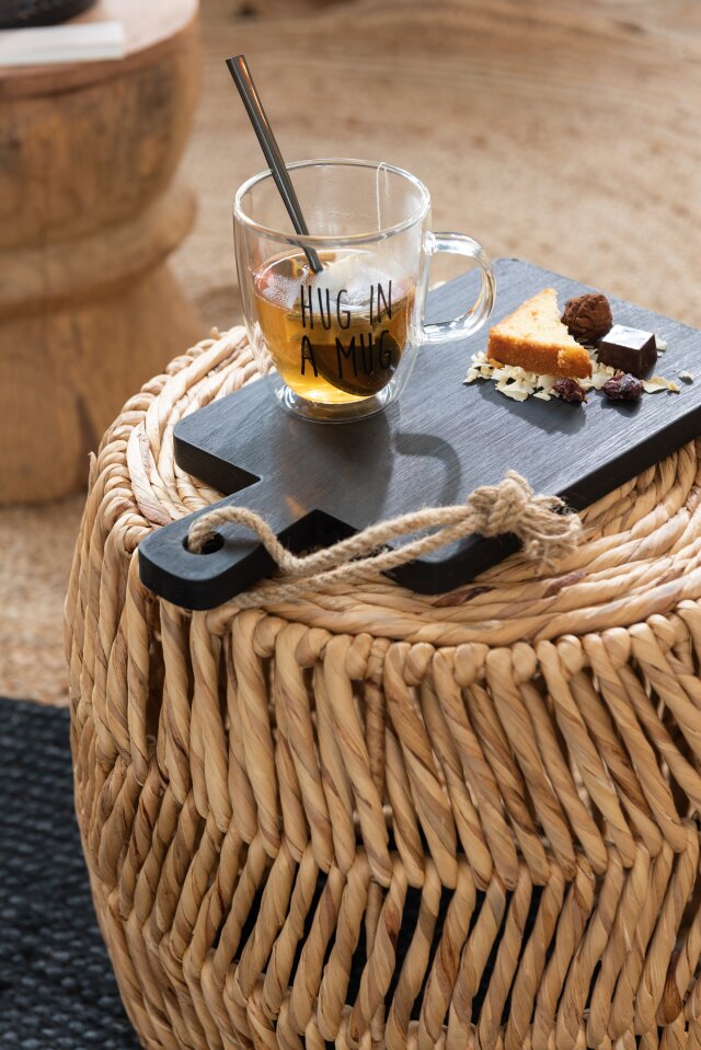 JOLIPA - Set 2 tazze + Sottotazza Vetro/Legno Trasparente - 97042