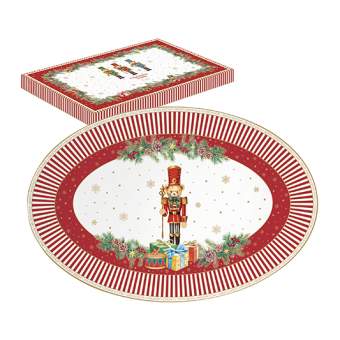 Easy Life - Vassoio ovale 35x23,5 cm, CHRISTMAS TEDDY -  R1316#CHTD