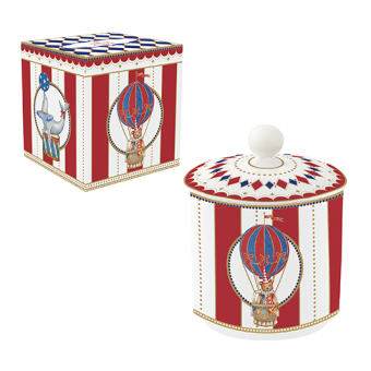 Easy Life - Barattolo c/coperchio porcellana 10,5x13 h cm CIRCUS - R1443#CIRC