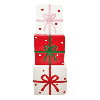 Easy Life - Vaso in ceramica/dolomite in white box RIBBON - R3514#RIBO