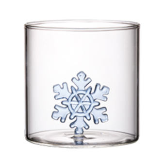 Easy Life - Bicchiere in vetro borosilicato 250 ml, FIOCCO DI NEVE -  R0358#FOCO