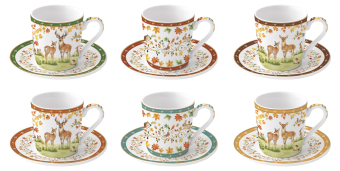 Easy Life - Set 6 tazzine espr.100 ml piattini FAIRY FOREST -  R0126#FAFO