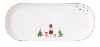 Easy Life - Vassoio 34x15 cm in porcellana LET IT SNOW -  R1344#LSNO