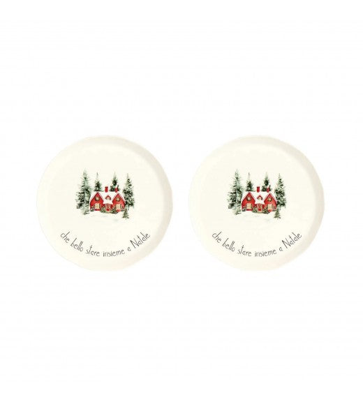 Simple Day - Set 2 piatti dessert, Che bello stare insieme a Natale - 10011074
