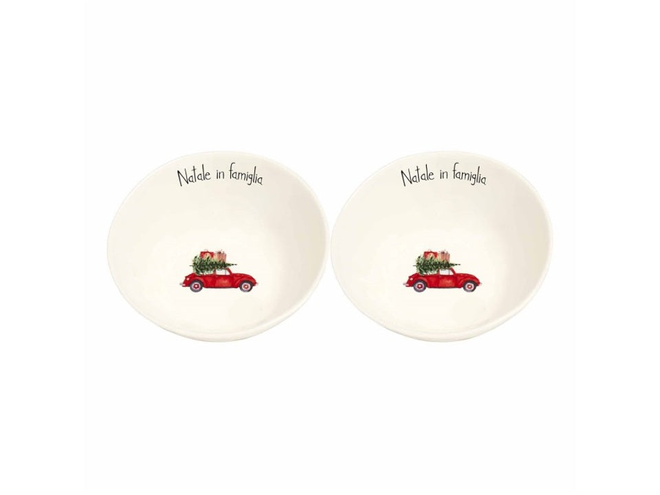 Simple Day - Set 2 piatti fondi natale in famiglia, 20 cm - 10011076