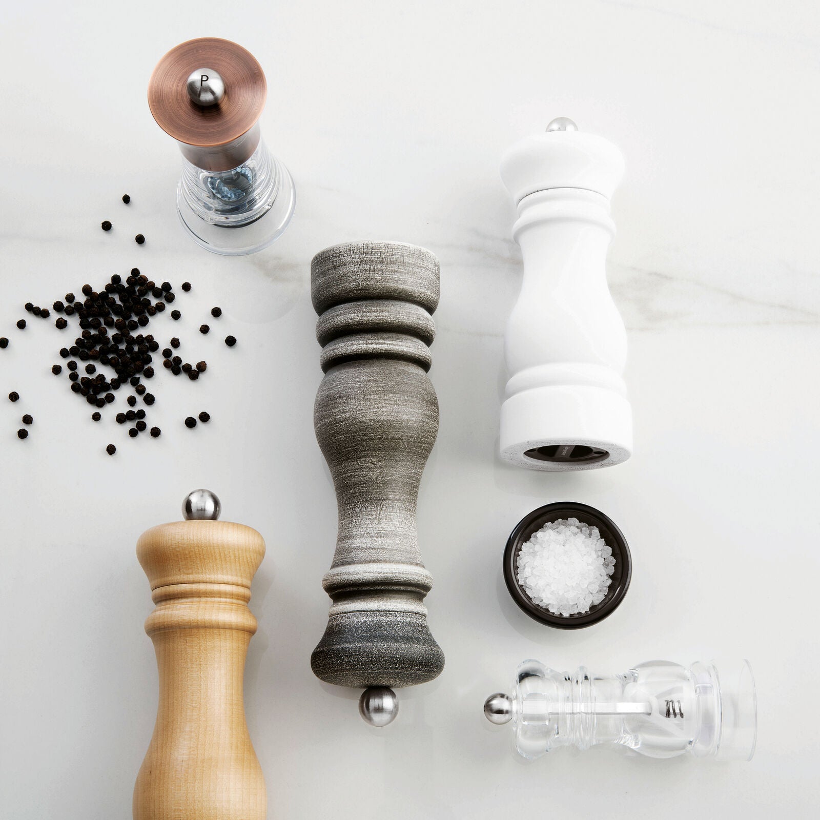 Macinasale - H 11,5 cm / Nero, Acciaio Inox
