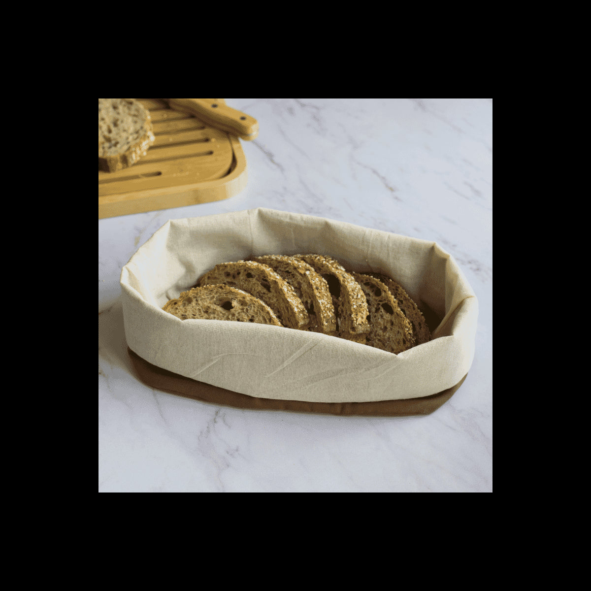 SAS N2J Organic cotton bread bag - chocolate/cream