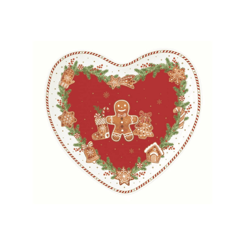 Pozzi Milano Piatto a cuore 20x19 cm in color box FANCY GINGERBREAD