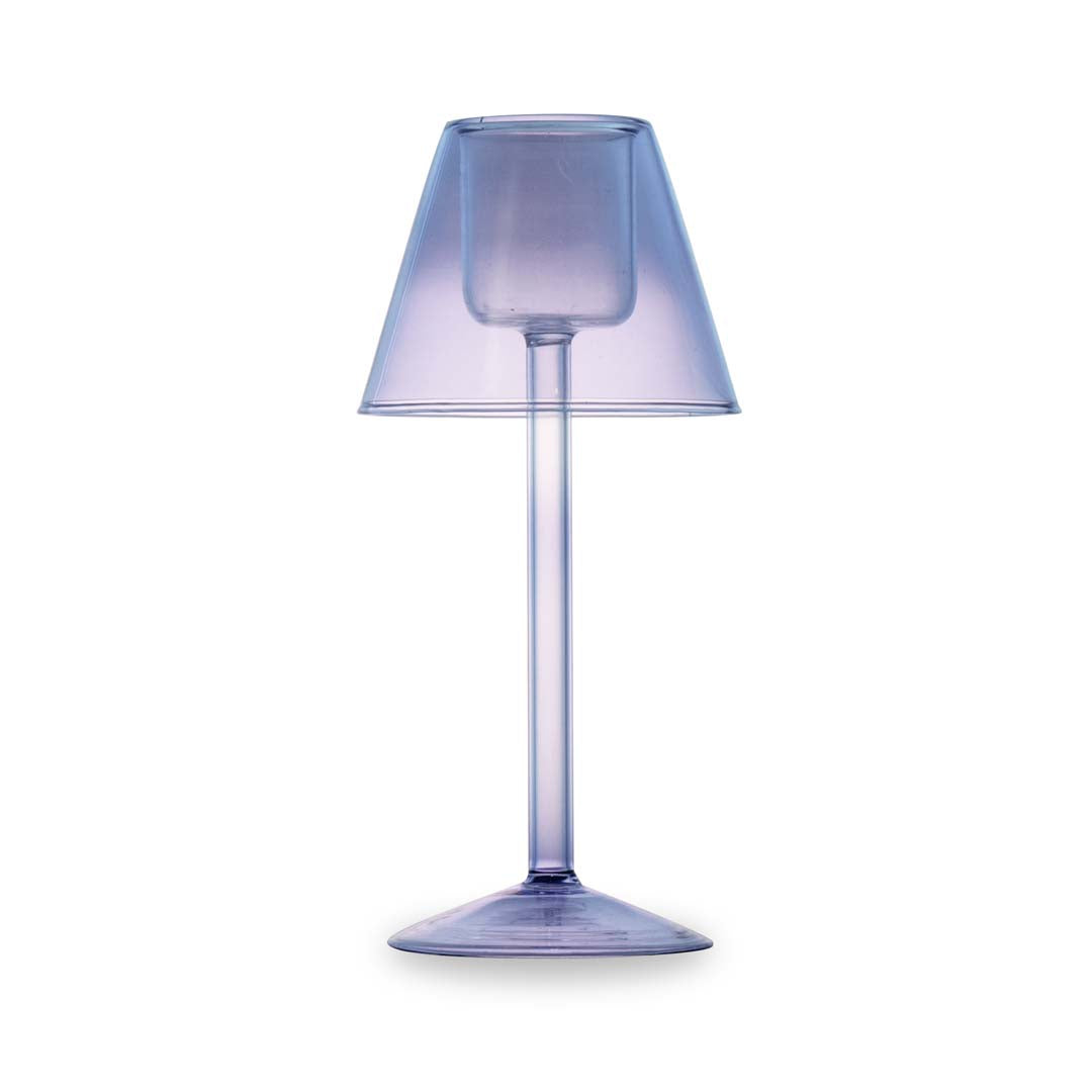 Porta tealight in vetro Borosilicato - 22cm / Lilla