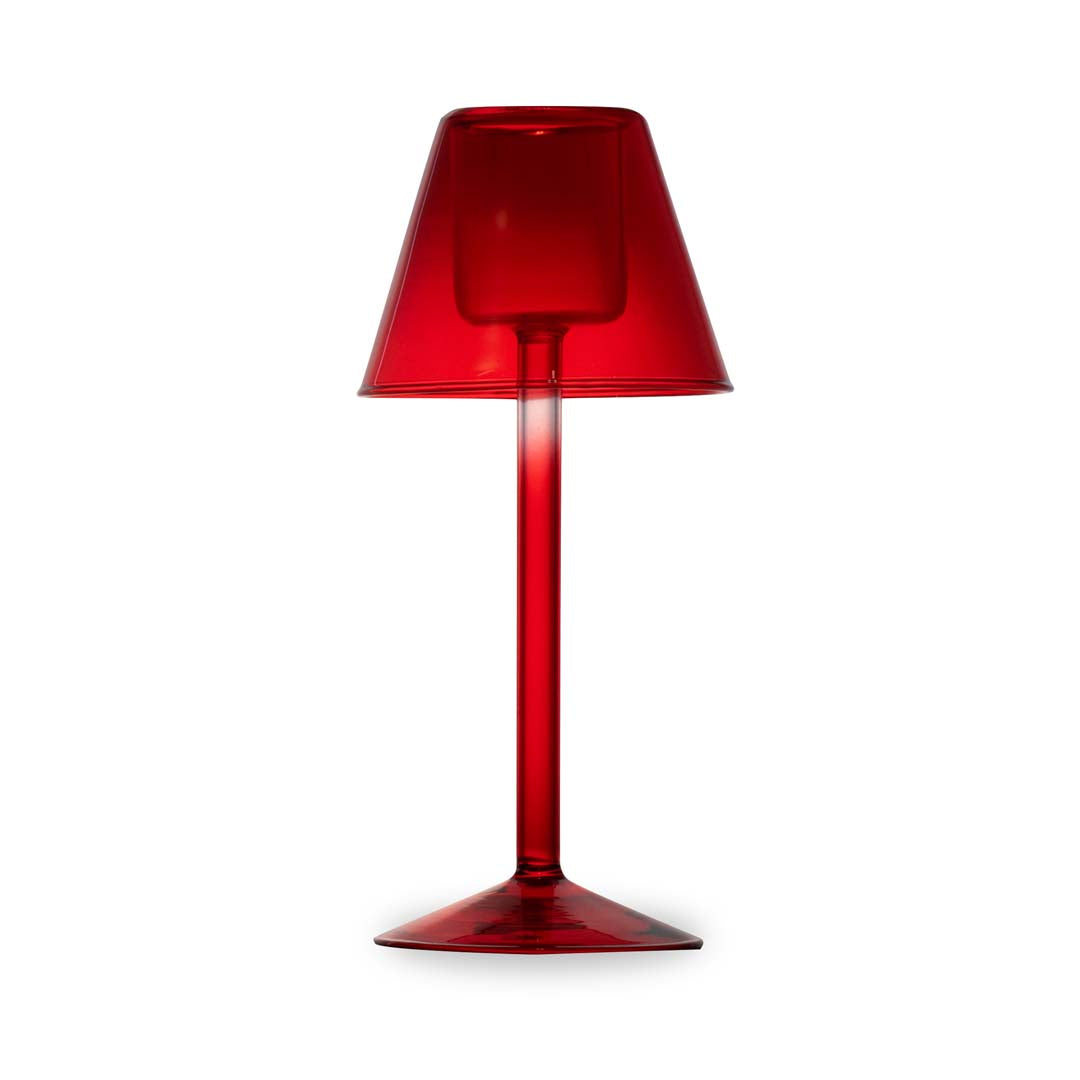 Porta tealight in vetro Borosilicato - 22cm / Rosso
