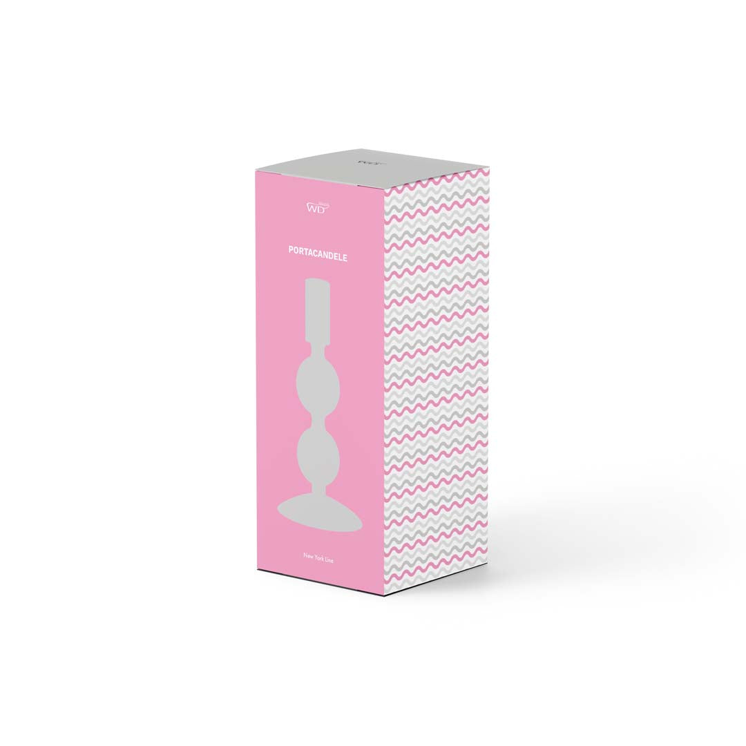 Wd Lifestyle Portacandele in vetro 16 cm rosa - WD687RO