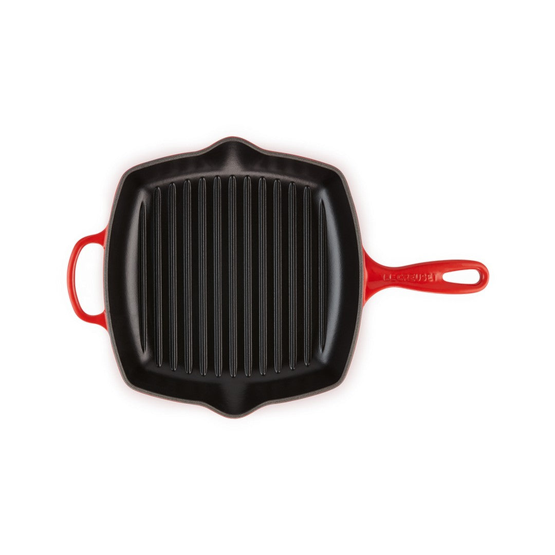 Le Creuset Bistecchiera Skillet quadrata Evolution in ghisa 26 Ciliegia