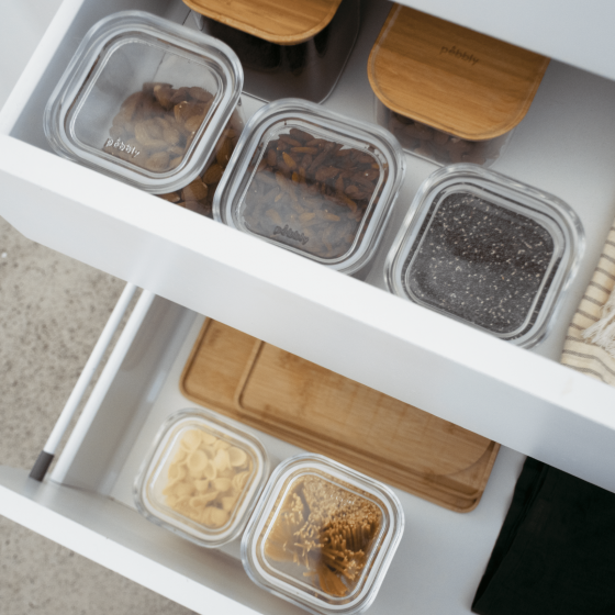 SAS N2J Square glass canister w ith glass lid - 500 ml