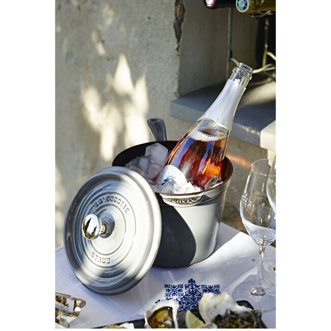 Casseruola con manico - 18 cm, ghisa, Nero opaco