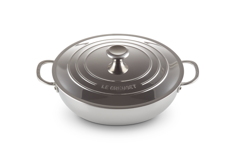 Tegame basso con coperchio in acciaio inox - 30 CM / 4.8 L