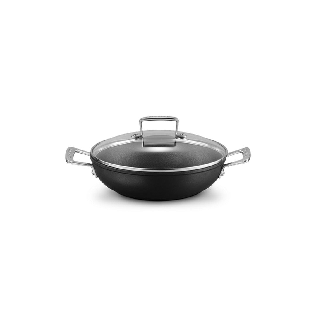 Le Creuset Tegame basso in alluminio antiaderente con coperchio vetro 24 cm