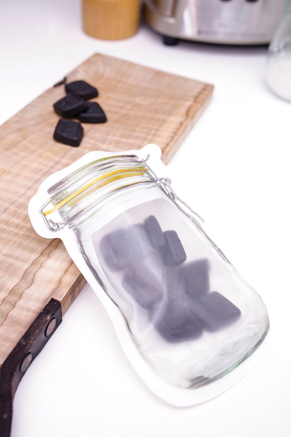 SET 4 Zipper Bags Small Bustine Riutilizzabili Plastica, Trasparente