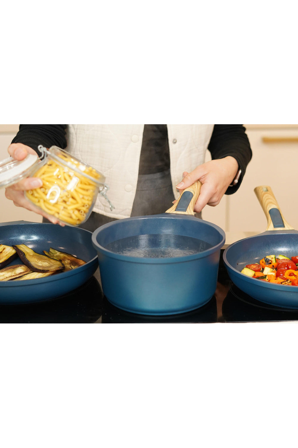 Manico rimovibile per padella e casseruola - Blu Myrtille
