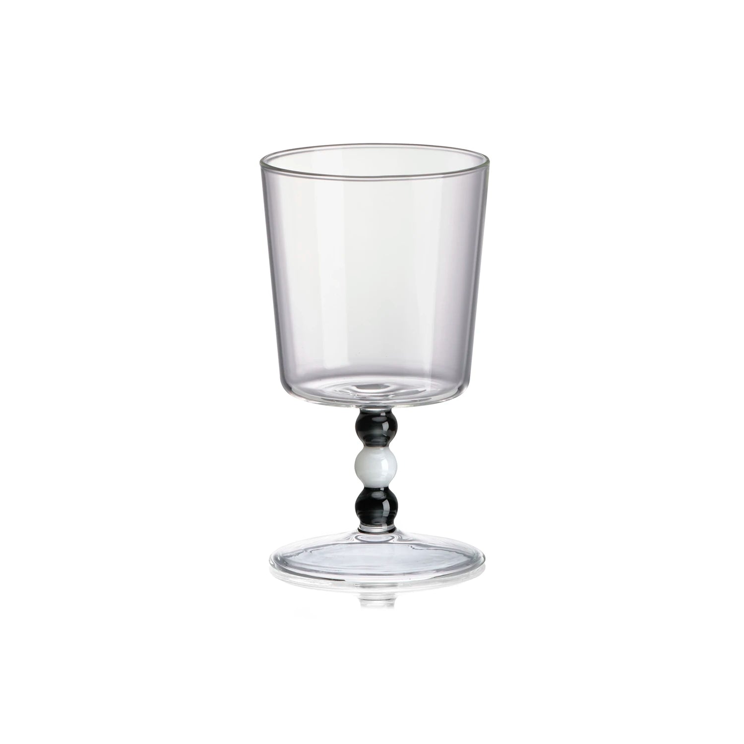 Collier Set 2 Calice Basso Vetro Borosilicato Trasparente/Gambo Bicolore
