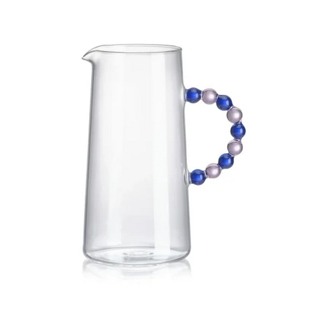 Ivv Collier Caraffa Vetro Borosilicato Trasparente Con Manico Rosa/Blu H.21 Cm