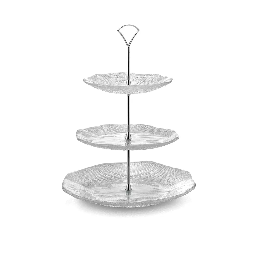 Diamanté alzata - Trasparente a tre piani Ø 18 cm e Ø 22 cm e Ø 2