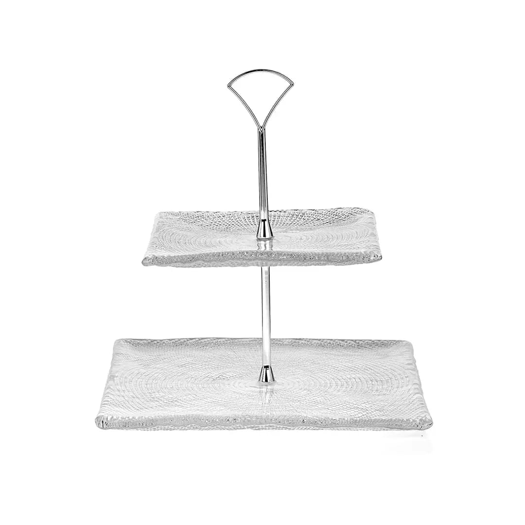 Diamanté alzata due piani quadrata - Trasparente 2323 cm e 1616 cm