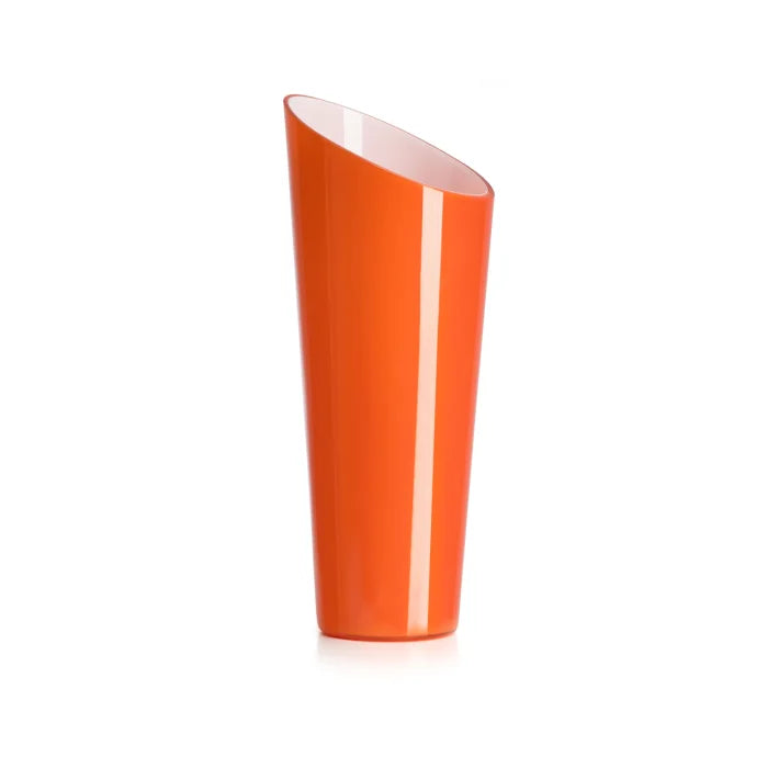 Orizzonte  Vaso H.38 Cm T/F Obliquo Incamiciato Esterno Arancio Bianco latte